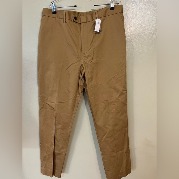 Banana Republic Men’s Tailored Fit Khaki Dress Pants Office Trousers 36/32 NWT - Picture 1 of 10